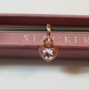 5/$25 ❤️ Rose Gold Pink Cz Heart Charm for Pandora